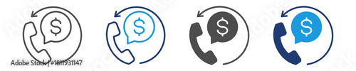 voice banking icon set multiple style
