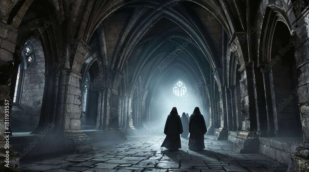 Fototapeta premium Monks in a vault