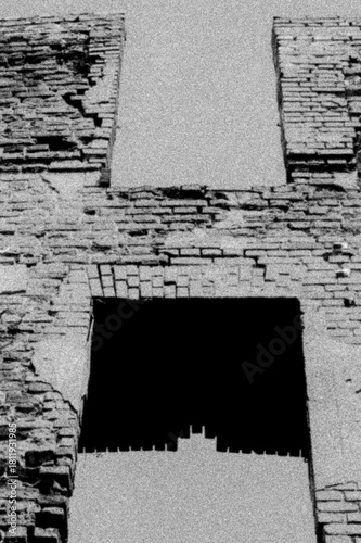 Remains of the walls of the Insterburg Castle in Russia, Kaliningrad Region, Chernyakhovsk