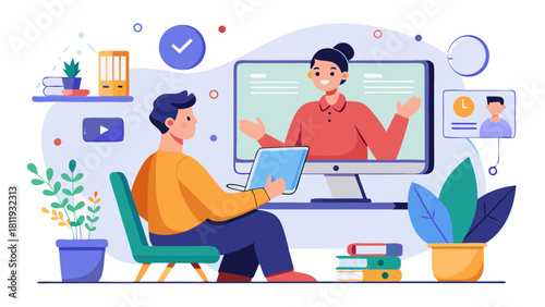 Online learning and remote work with video conferencing and digital tools