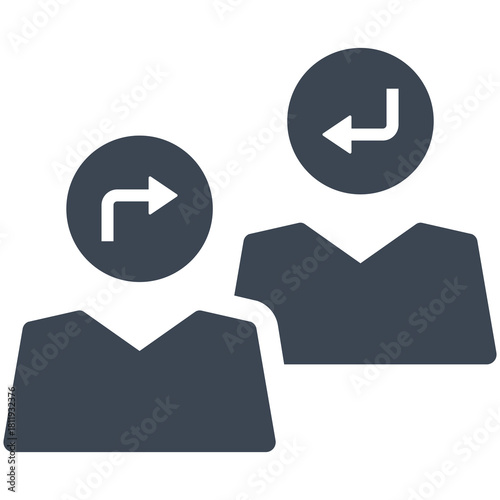 Directional People: Two figures, simplified to convey the message of directional choices.