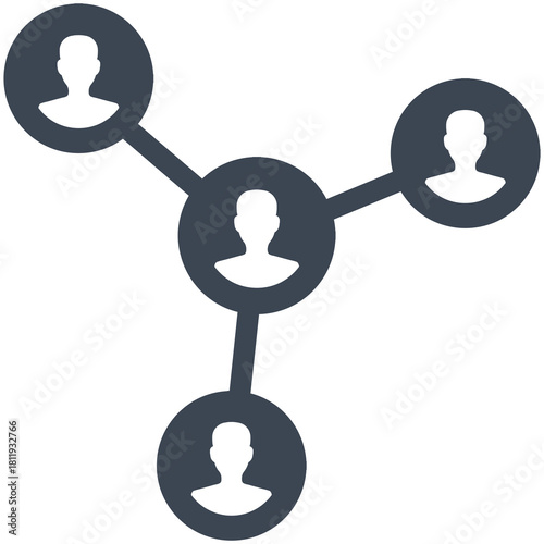 Network of Connections: A minimalist graphic represents a robust network of interconnected individuals, illustrating the power of human relationships and collaboration.