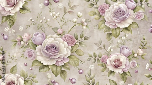 Lilac rose floral print
