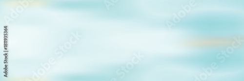 Panoramic abstract green, blue and white blurred gradient background. Horizontal view for a glass panels - skinali. Trendy modern nature backdrop. Ecology concept for your graphic design.
