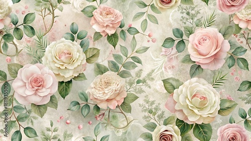 Soft rose watercolor print