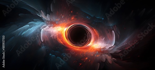 Fototapeta Naklejka Na Ścianę i Meble -  a light black hole coming out of the smoke,generative AI