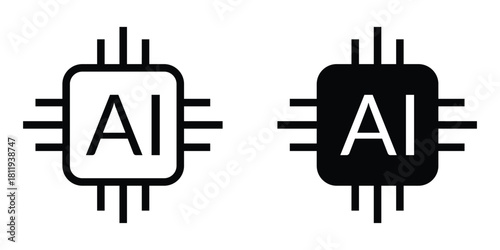 AI Microchip Symbol Icon