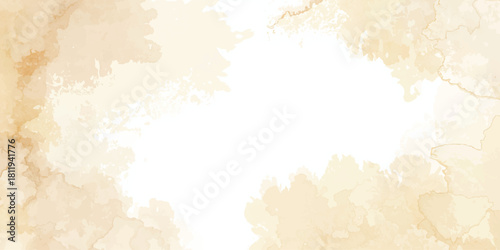 Soft beige watercolor wash with a bright central empty space