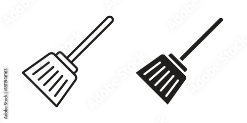 Broom icons set. Pixel Perfect scalable icons.