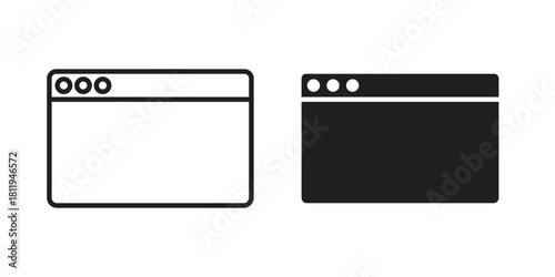 Browser window icons set. Pixel Perfect scalable icons.