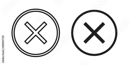 Cancel icons set. Pixel Perfect scalable icons.