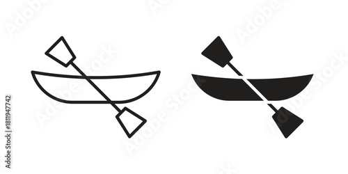 Canoe icons set. Pixel Perfect scalable icons.