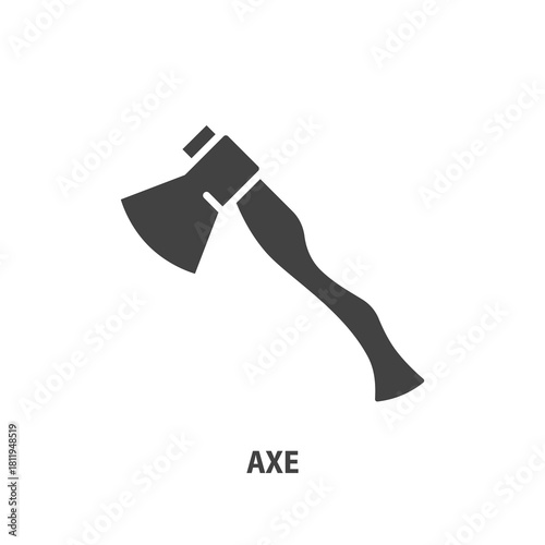 Axe glyph icon. Camping vector symbol. Logging sign.