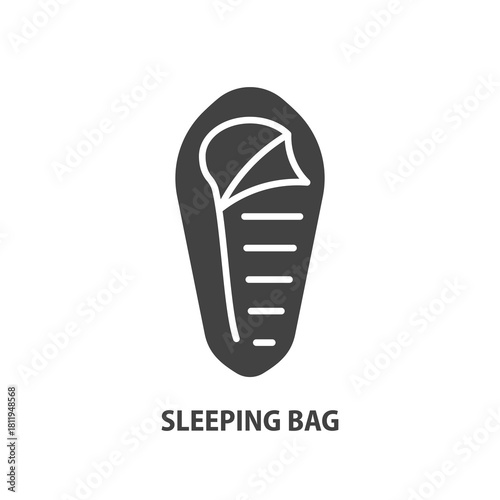 Sleeping bag glyph icon. Camping vector sign.