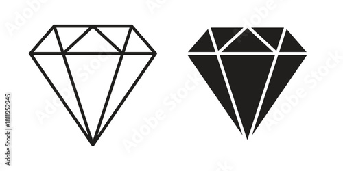 Diamond icons set. Pixel Perfect scalable icons.