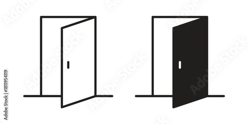 Door icons set. Pixel Perfect scalable icons.