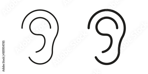 Ear icons set. Pixel Perfect scalable icons.