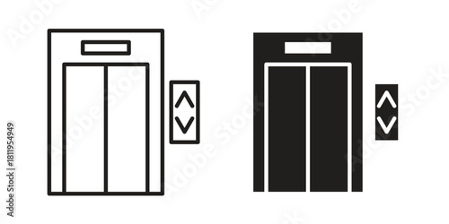 Elevator icons set. Pixel Perfect scalable icons.