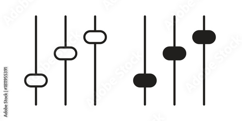 Equalizer icons set. Pixel Perfect scalable icons.
