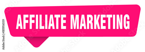 affiliate marketing magenta sticker isolated on transpatent background. affiliate marketing sign