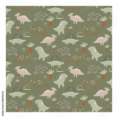 Dinosaur seamless pattern background for kids fabric