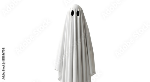 Spooky cute ghost figure perfect for Halloween themed designs and ads