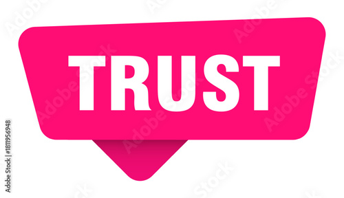 trust magenta sticker isolated on transpatent background. trust sign