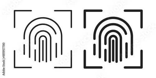 Fingerprint icons set. Pixel Perfect scalable icons.
