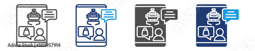 chatbot for e-commerce icon set multiple style