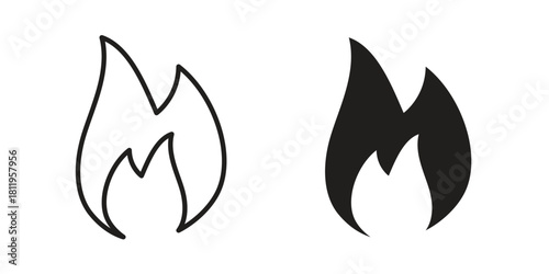 Fire icons set. Pixel Perfect scalable icons.