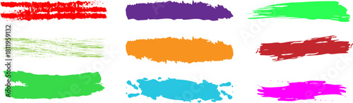 Paint brush vector set. Paint brush vector element. Paint brush vector decor