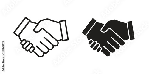 Handshake icons set. Pixel Perfect scalable icons.