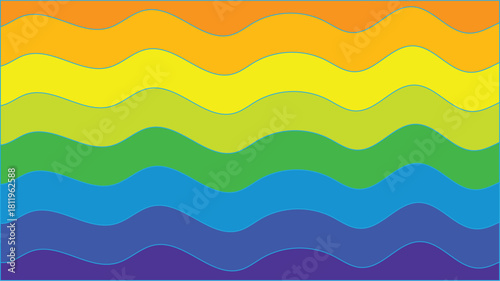 Abstract Rainbow Wave Concept Background