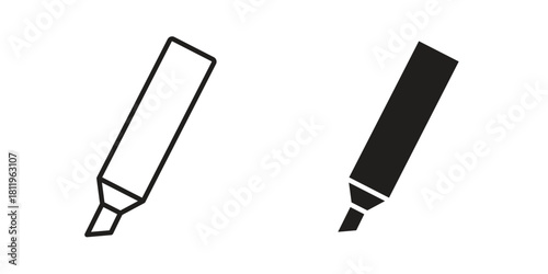 Highlighter icons set. Pixel Perfect scalable icons.