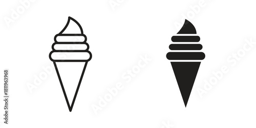 Ice cream icons set. Pixel Perfect scalable icons.