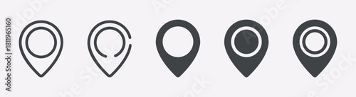 Map pointers vector icons set. Navigator signs