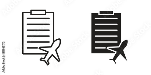 Itinerary icons set. Pixel Perfect scalable icons.