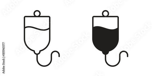 IV bag icons set. Pixel Perfect scalable icons.
