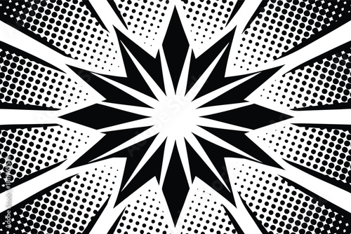 Dynamic Pop Art Comic Starburst Background