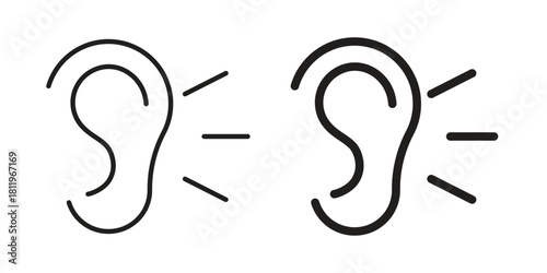 Listening icons set. Pixel Perfect scalable icons.