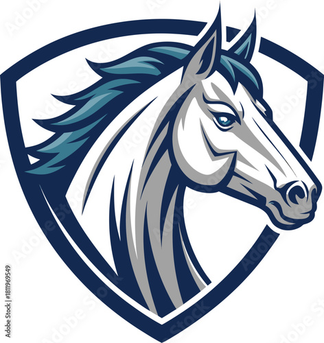 Horse head mascot, Elegant horse logo icons. Royal stallion symbol design. Equine stables sign. Equestrian brand emblems. Vector illustration.	