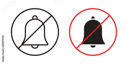 Notification off icons set. Pixel Perfect scalable icons.