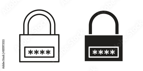 Password icons set. Pixel Perfect scalable icons.