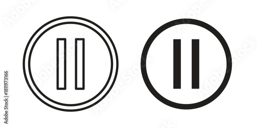 Pause icons set. Pixel Perfect scalable icons.