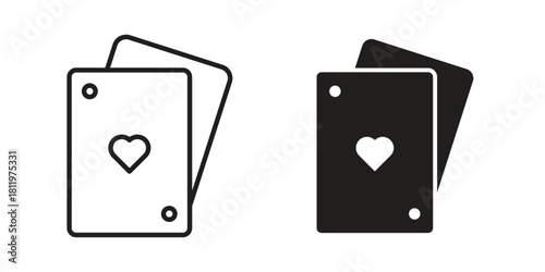 Playing cards icons set. Pixel Perfect scalable icons.