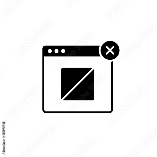 Pop-up blocker icon in minimalistic style on transparent background