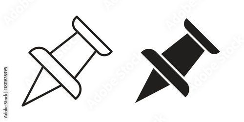 Push pin icons set. Pixel Perfect scalable icons.