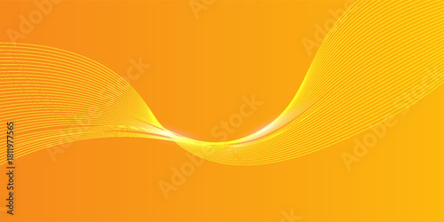 PrintAbstract blue and yellow wave wide background banner curve element with line blue pettern space for text and message design, overlapping layers.