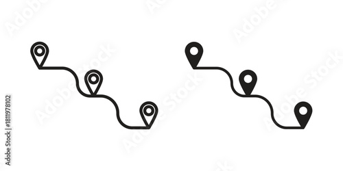 Route icons set. Pixel Perfect scalable icons.