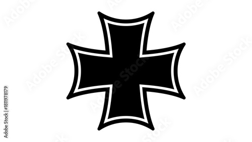 Iron Cross  symbol ,black isolated silhouette